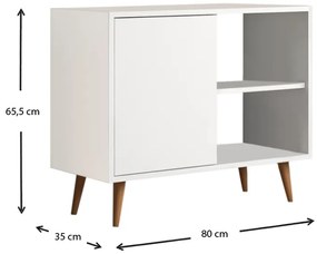 Κονσόλα - μπουφές μελαμίνης Luce Megapap χρώμα λευκό 80x35x66εκ.