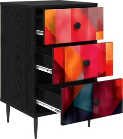 vidaXL Κομοδίνο HEESCH 2 τμχ. Μαύρη Δρυς 36 x 33 x 61 εκ.