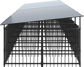 vidaXL Υπαίθριο Κλουβί Σκύλων με Οροφή από Χάλυβα 16,89 μ²
