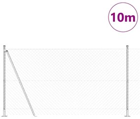 vidaXL Στύλος Περιφράξεων Ασημί 10 x 1,2 μ (40 x 40 mm πλέγμα) Ατσάλι