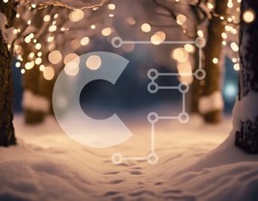 Intra Συλλεκτικό Ξύλινο Παζλ Plywood 4mm - Winter Wonderland: Snowy Path with Lit Trees Σε Ξύλινο Κουτί - Διαστάσεις Puzzle: 10x10 cm – 25 κομμάτια