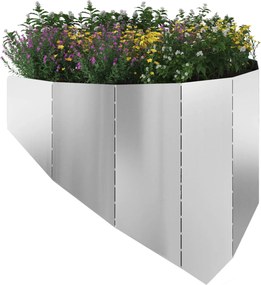 vidaXL Περίγραμμα γκαζόν 100 x 45 cm Ατσάλι Ασημί