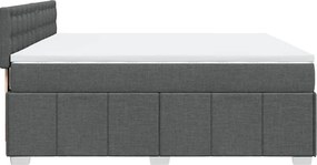 vidaXL Κρεβάτι Boxspring με Στρώμα Σκούρο Γκρι 180x200 εκ Υφασμάτιν