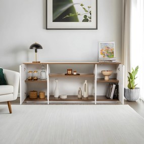 Κονσόλα Λευκό / Καρυδί BECRAR 180x44.5x75