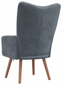 vidaXL Πολυθρόνα Relax Σκούρο Γκρι Βελούδινη