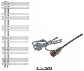 Thermo VIVO Θερμαινόμενη πετσετοκρεμάστρα από ανοξείδωτο χάλυβα με ηλεκτρική λειτουργία, 119x50cm Inox Brushed