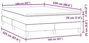 Box Spring Κρεβάτι με στρώμα Μαύρο 160x220 cm Βελούδινο - Μαύρο