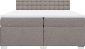 vidaXL Κρεβάτι Boxspring με Στρώμα Taupe 200x200 εκ. Υφασμάτινο
