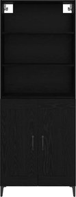 vidaXL Highboard 2 pcs Μαύρη δρυς Επεξεργασμένο ξύλο