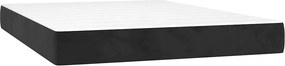 vidaXL Κρεβάτι Boxspring με Στρώμα Μαύρο 140x200 εκ. Βελούδινο