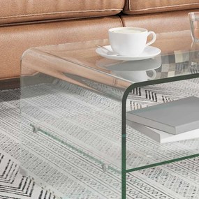 vidaXL Τραπεζάκι Σαλονιού Διάφανο 98 x 45 x 31 εκ. από Ψημένο Γυαλί