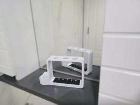 Stewehome Σετ 3 τεμαχίων πλαστική βάση για οδοντόβουρτσες και οδοντόκρεμες Λευκό