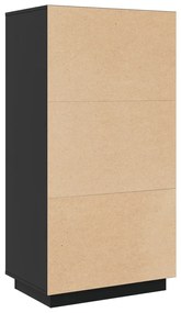 vidaXL Ντουλάπι Ψηλό Μαύρο 60x40x116,5 εκ. από Μασίφ Ξύλο Πεύκου