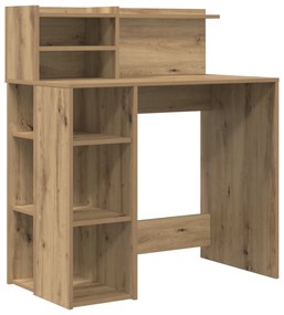 vidaXL Γραφείο  με Αποθήκη Καστανός Δρυς 90x48x101.5 εκ. Επεξεργασμένο ξύλο