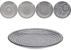 Σετ πιάτα stoneware με σχέδιο  (4 τεμάχια)
