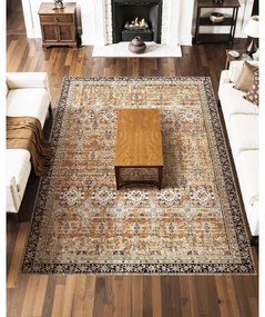 VEVOR Large Area Rug 7.5x9.5 ft Anti-Skid Indoor Floor Mat Vintage Brown Green