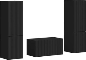 vidaXL Σετ επίπλου τηλεόρασης 5 pcs Μαύρο Επεξεργασμένο ξύλο