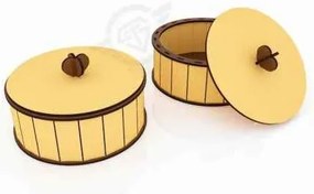 Intra CIRCULA Στρογγυλό Ξύλινο Κουτί με Μοντέρνα Γραμμή Κομψό Καπάκι 59x82x27 cm Box43-00002