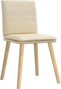 vidaXL Καρέκλες Τραπεζαρίας 6 τεμ. Κρεμ Υφασμάτινες