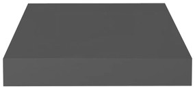 vidaXL Ράφια Τοίχου Γυαλιστερά Μαύρα 2 Τεμάχια 23x23,5x3,8 εκ. MDF