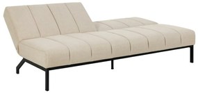 Καναπές κρεβάτι Oakland 1001, Μαύρο, Beige, 87x198x95cm, 44 kg, Πόδια: Μέταλλο | Epipla1.gr
