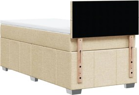 vidaXL Κρεβάτι Boxspring με Στρώμα Κρεμ 80 x 200 εκ. Υφασμάτινο