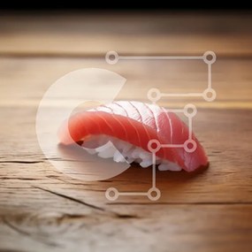 Σετ των 2 Intra Συλλεκτικό Ξύλινο Παζλ Plywood  4mm - Σούσι σε ξύλινη επιφάνεια Σε Ξύλινο Κουτί - Διαστάσεις: 10x10 cm – 25 κομμάτια