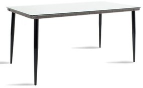 Τραπέζι Naoki μέταλλο μαύρο-pe γκρι-γυαλί 160x90x78εκ 160x90x78 εκ.