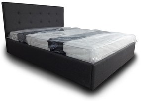 Διπλό κρεβάτι Rover για στρωμα 140x200cm, με σανίδες στήριξης, γκρι 147x212x105cm - SOFL4589