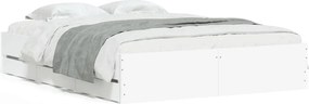 vidaXL Πλαίσιο Κρεβατιού με Συρτάρια Χωρίς Στρώμα Λευκό 150x200 εκ.