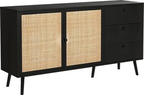 Μπουφές Oslo pakoworld μαύρο-φυσικό 150x39x79εκ