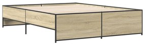 vidaXL Πλαίσιο Κρεβατιού Sonoma Δρυς 160x200 εκ. Επεξ. Ξύλο &amp; Μέταλλο