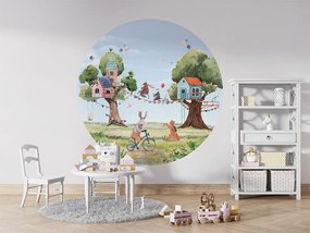 Treehouse Party Ταπετσαρια Τοιχου Πρασινο Στρογγυλη 80cm