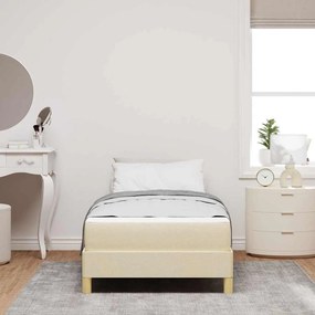 vidaXL Κρεβάτι με ελατήρια με στρώμα Κρεμ 100 x 200 cm ύφασμα