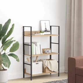 vidaXL Ραφιέρα 3 Επιπέδων Δρυς 60x27,6x90,5 εκ. Επεξεργασμένο Ξύλο