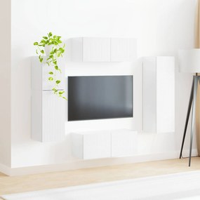 vidaXL Σετ επίπλου τηλεόρασης 4 pcs Υψηλής γυαλάδας λευκό