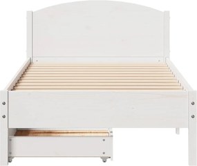 vidaXL Σκελετός Κρεβ. Χωρίς Στρώμα Λευκό 75x190 εκ Μασίφ Πεύκο
