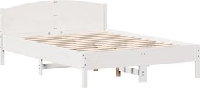 vidaXL Σκελετός Κρεβ. Χωρίς Στρώμα Λευκό 140x200 εκ Μασίφ Πεύκο