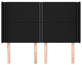 Κεφαλάρι με Πτερύγια Μαύρο 147x16x118/128 εκ. Υφασμάτινο 3119440