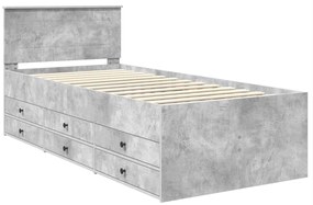 vidaXL Καναπές Κρεβάτι με συρτάρι Σκυρόδεμα Γκρι και Μαύρο 75 x 190 cm