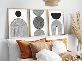 Decorative Framed MDF Painting (3 Pieces) Huhu163 - 50 x 70 Multicolor