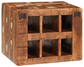 vidaXL Ράφι Κρασιού Καφέ 44 x 30 x 35 εκ. Στερεό ανακτημένο ξύλο
