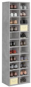 vidaXL Παπουτσοθήκη Γκρι Σκυροδέματος 54x34x183 εκ. Επεξεργασμένο Ξύλο