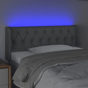 Κεφαλάρι Κρεβατιού LED Ανοιχτό Γκρι 93x16x78/88 εκ. Υφασμάτινο - Γκρι