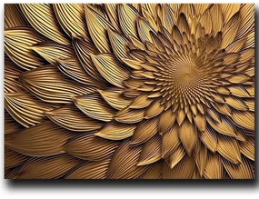 Πίνακας Καμβάς 895FNA1203 100x70cm Gold Wallity Οριζόντιοι Ξύλο, Καμβάς