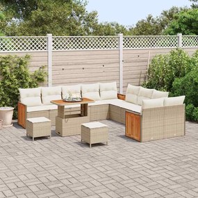 vidaXL Σετ Καναπέ Κήπου 13 pcs μπεζ και κρεμ 90 x 55 x 71 cm