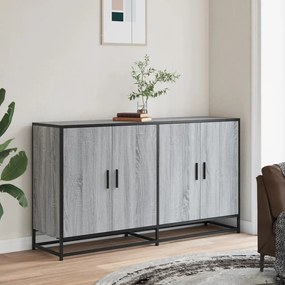 vidaXL Sideboard Grey Sonoma 134x35x76 cm Ξύλινο μηχανουργικό ξύλο