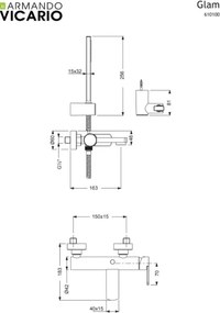 Armando Vicario Glam 610100 Chrome  - Μπαταρία λουτρού