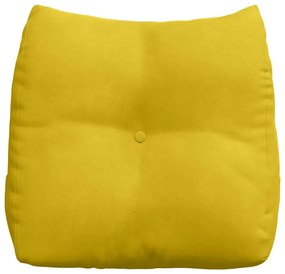 vidaXL Μαξιλάρι Πλάτης Κίτρινο 45 x 24 x 50 εκ Βελούδο