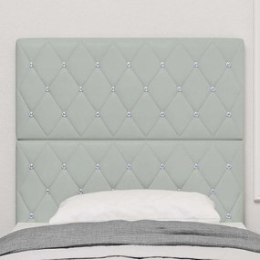 vidaXL LED κεφαλάρι με κεφαλάρι Ανοιχτό γκρι 100 cm Πολυεστέρας